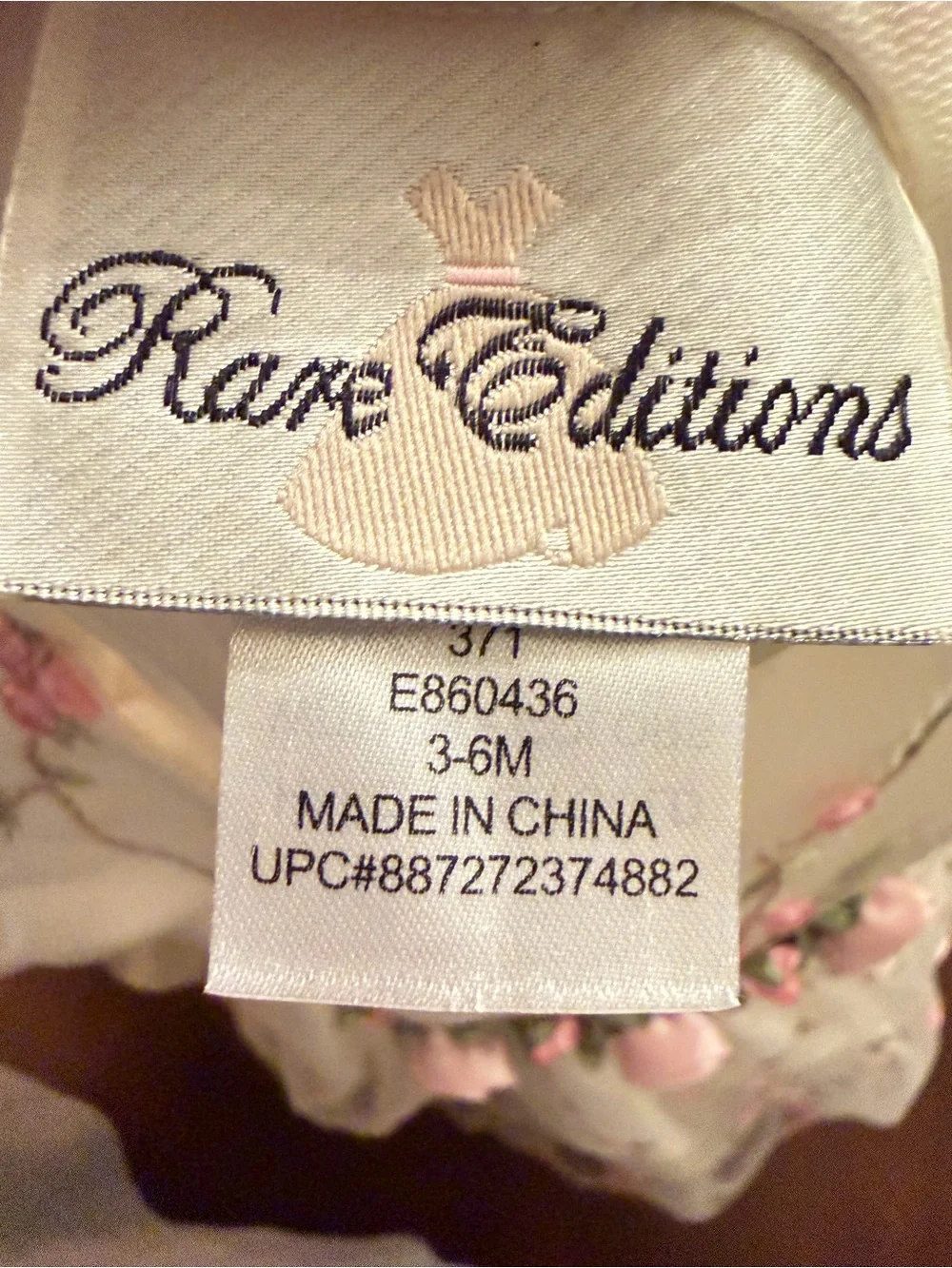 Girls Cream Floral Embroidered Party Dress with Pink Accents